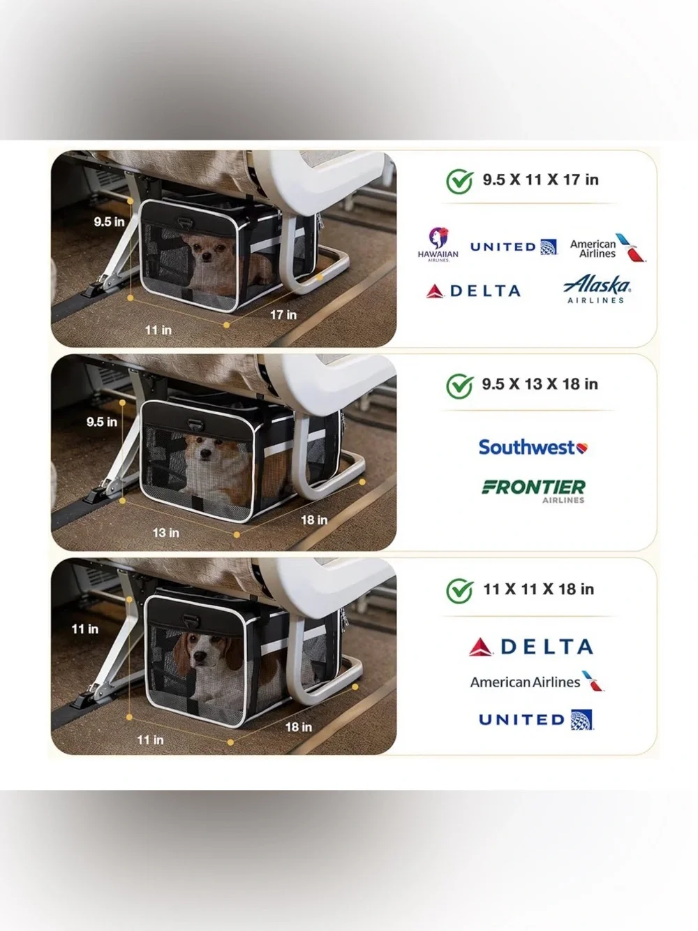 Black Soft-Sided Pet Carrier for Dogs and Cats